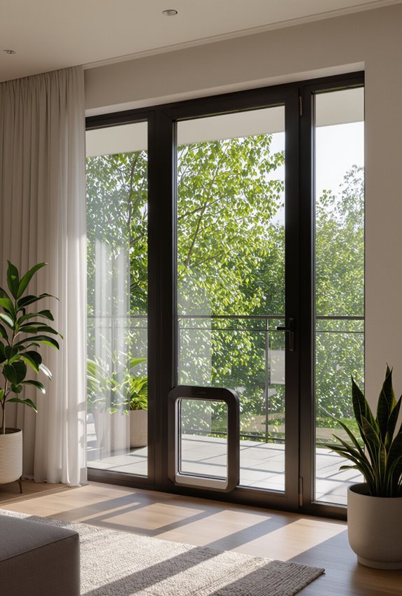 balcony doors with pet doors