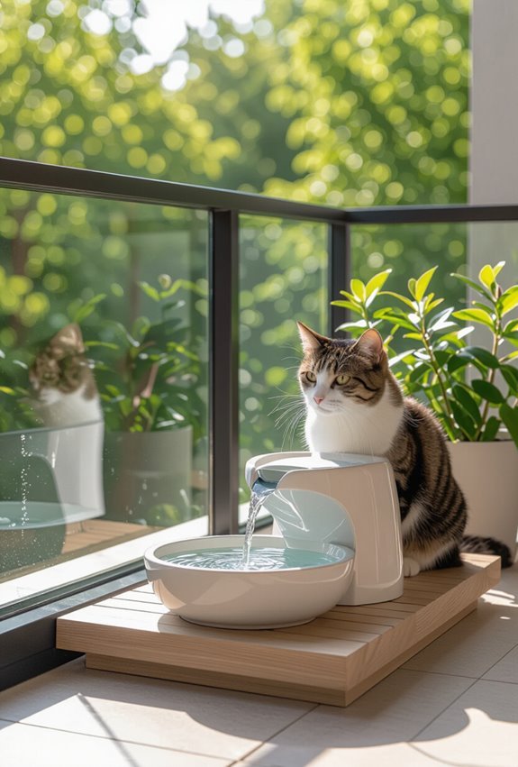 balcony flowing insulated cat hydration