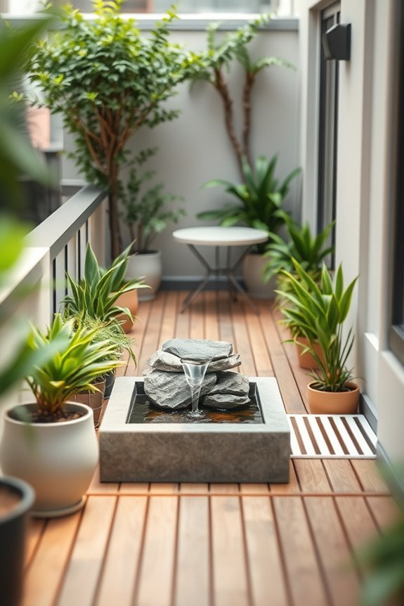 balcony oasis with fountain