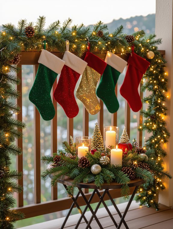 balcony stockings with decorations