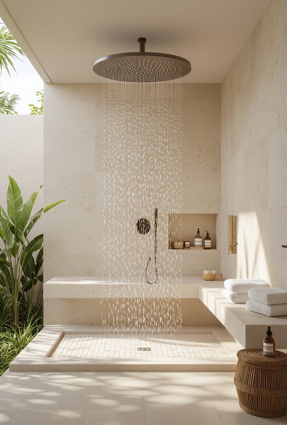 bali inspired adjustable rainfall shower
