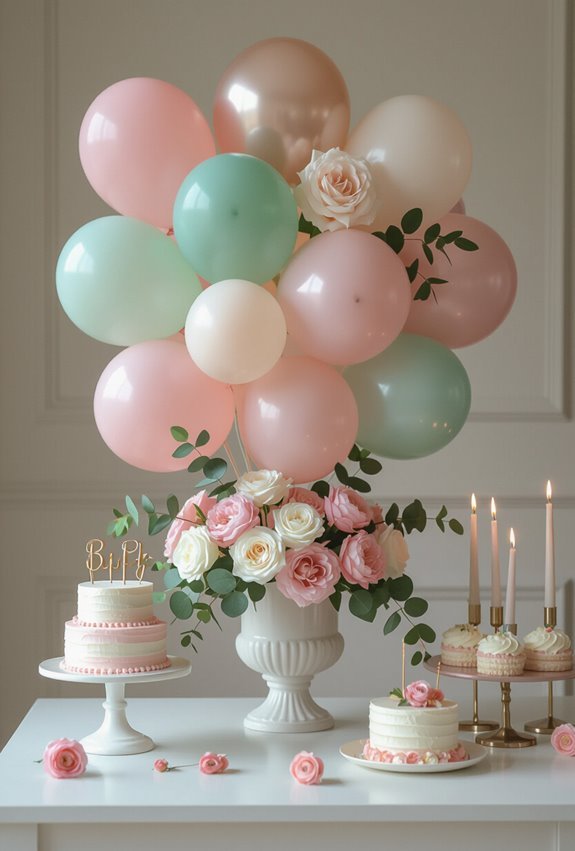 balloons paired with florals