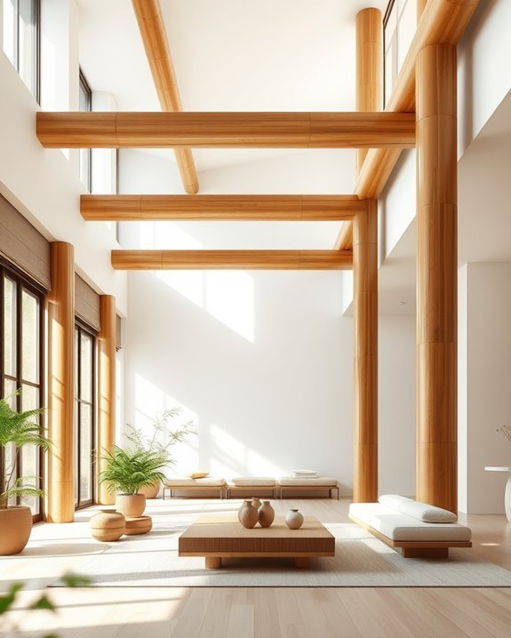 bamboo beams enhance interiors
