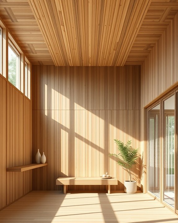 bamboo ceiling wall integration