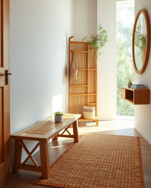 bamboo entryway organization ideas