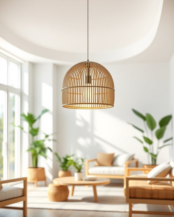 bamboo lighting for cozy ambiance