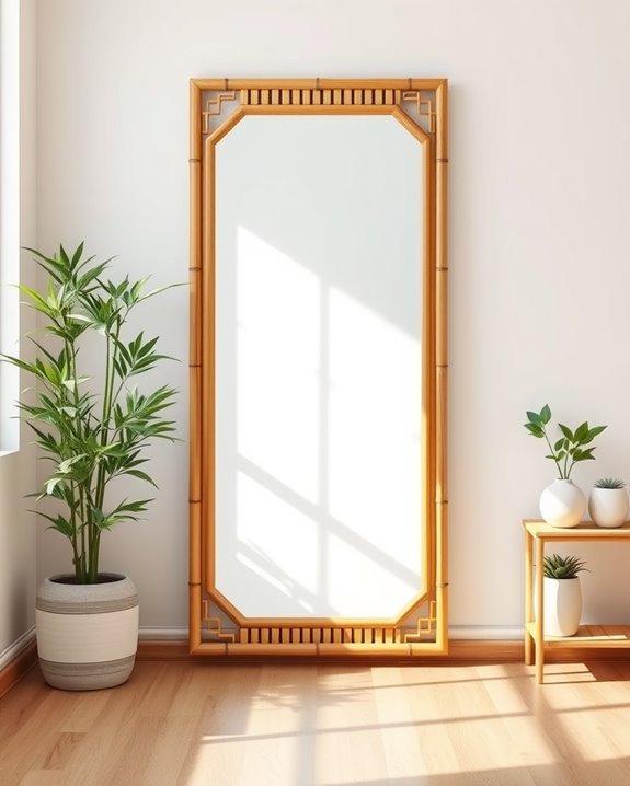 bamboo mirrors enhance decor