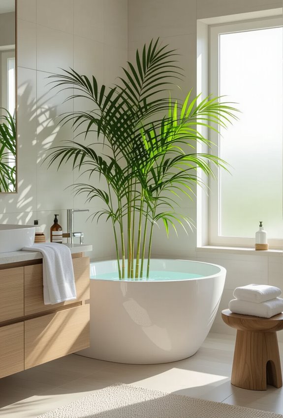 bamboo palms for spa like bathroom