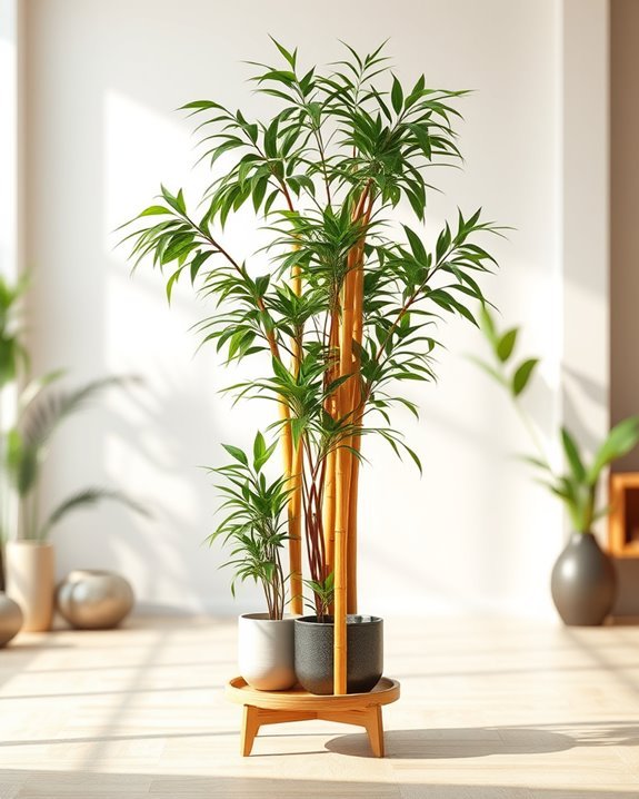 bamboo plant stands elegance
