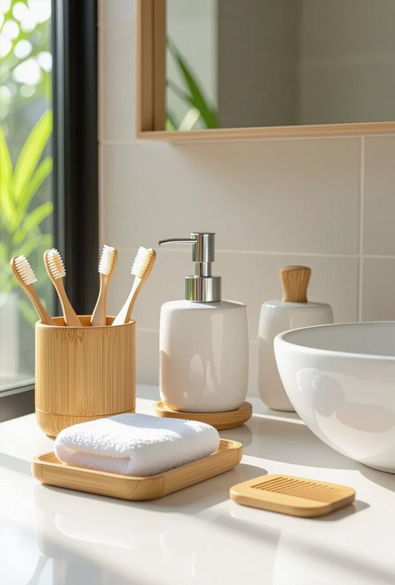 bamboo spa inspired bathroom accessories