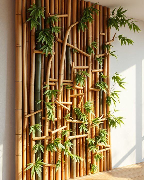 bamboo wall art installations