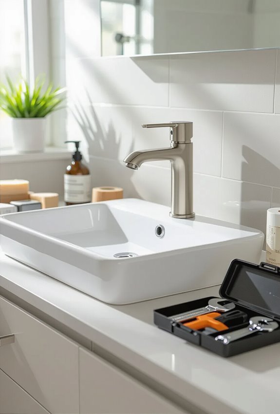 basement bathroom faucet upgrade