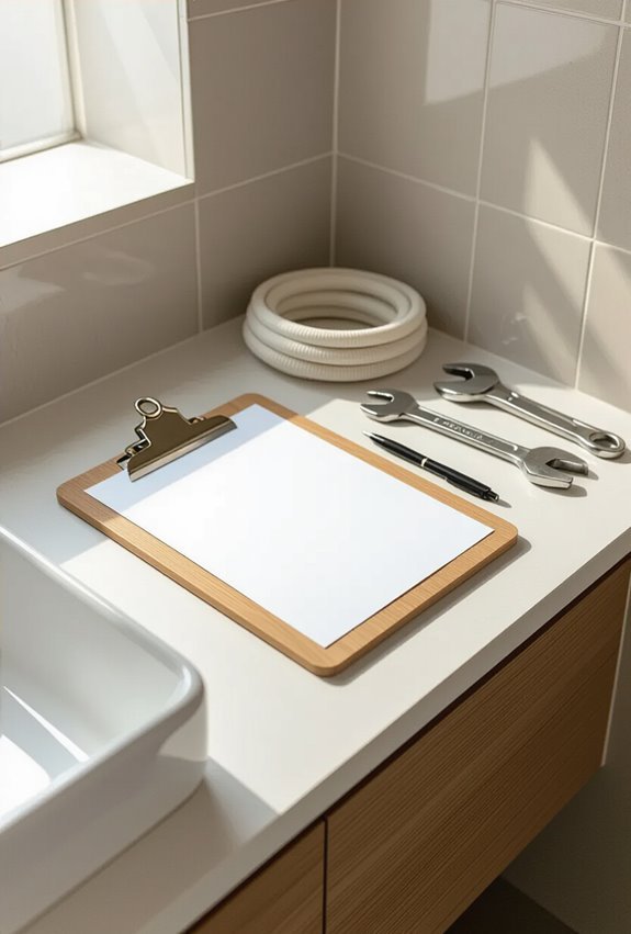basement bathroom maintenance log