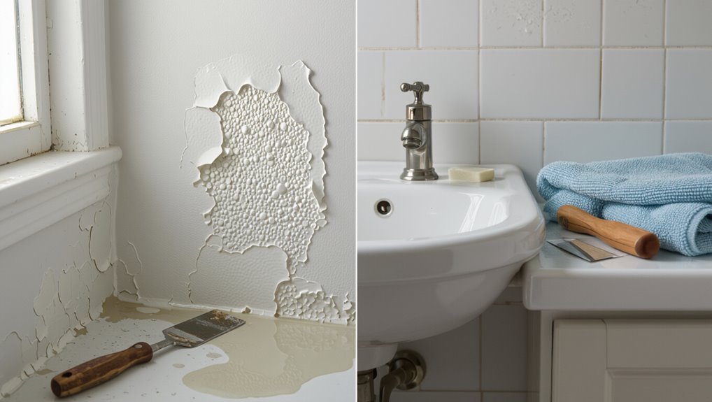 bathroom paint repair process