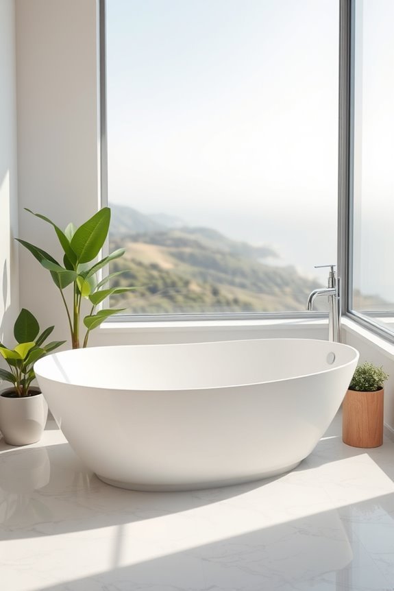 bathtub with scenic views