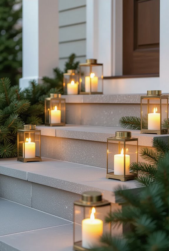 battery led candles enhance entryway