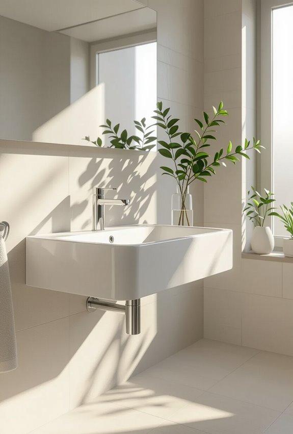bauhaus inspired floating sink simplicity