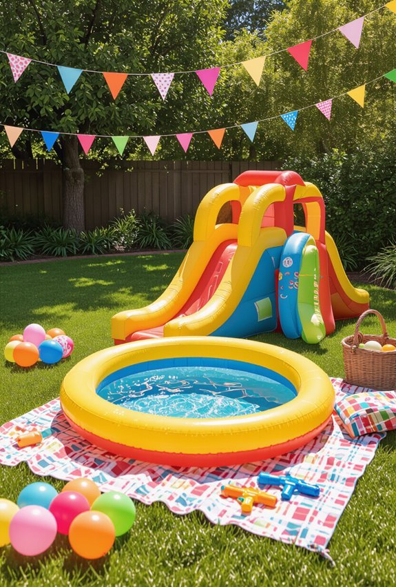 beach slip and slide fun
