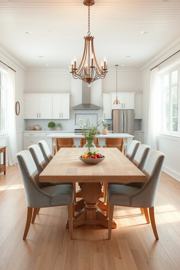 beadboard enhances dining aesthetics