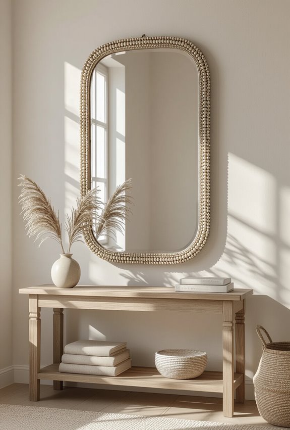 beaded vintage mirror elegance