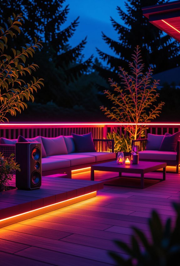 beat synced outdoor led lighting