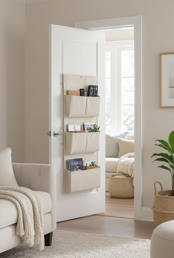 behind door pocketed storage solution