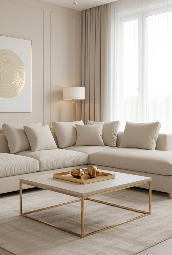beige and gold minimalism