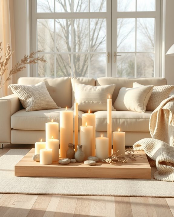 beige candles enhance relaxation
