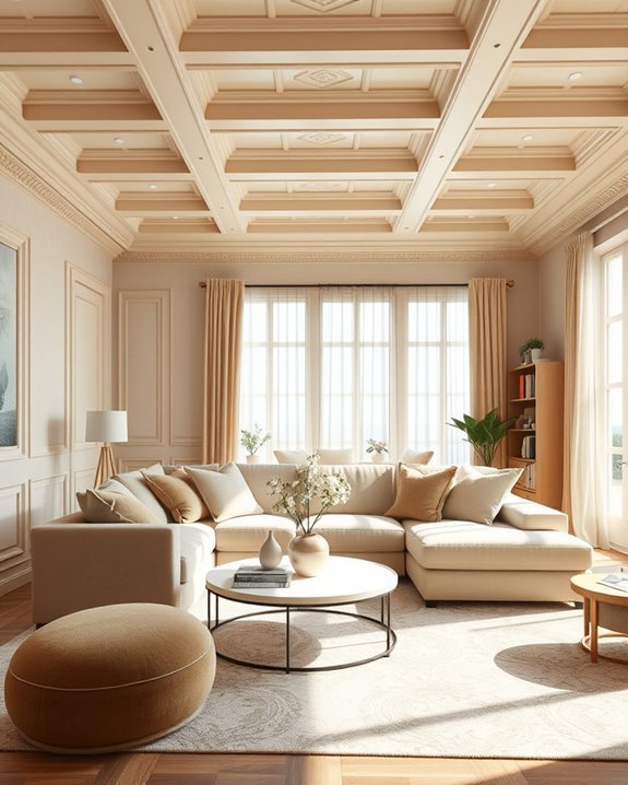 beige ceiling treatments elevate style
