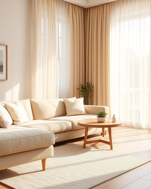 beige curtains for ambiance