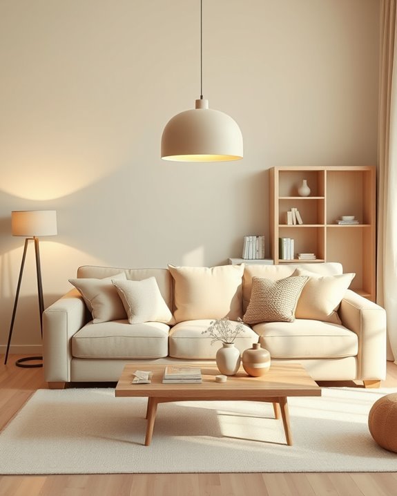 beige lighting for warmth