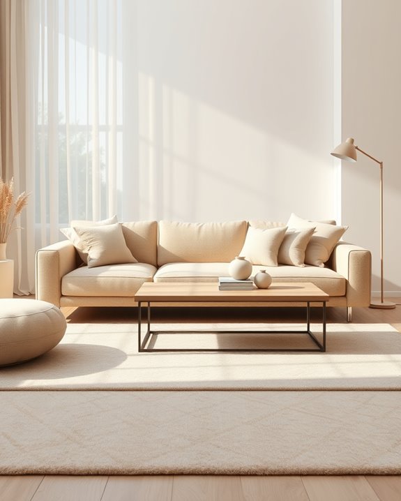 beige monochromatic living room