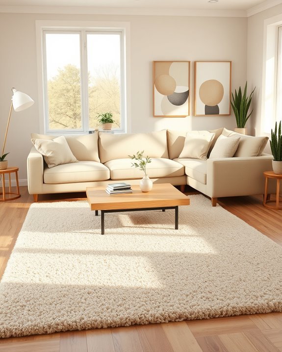 beige rugs create warmth
