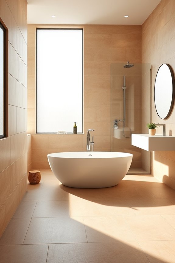 beige tiles for modern bathrooms