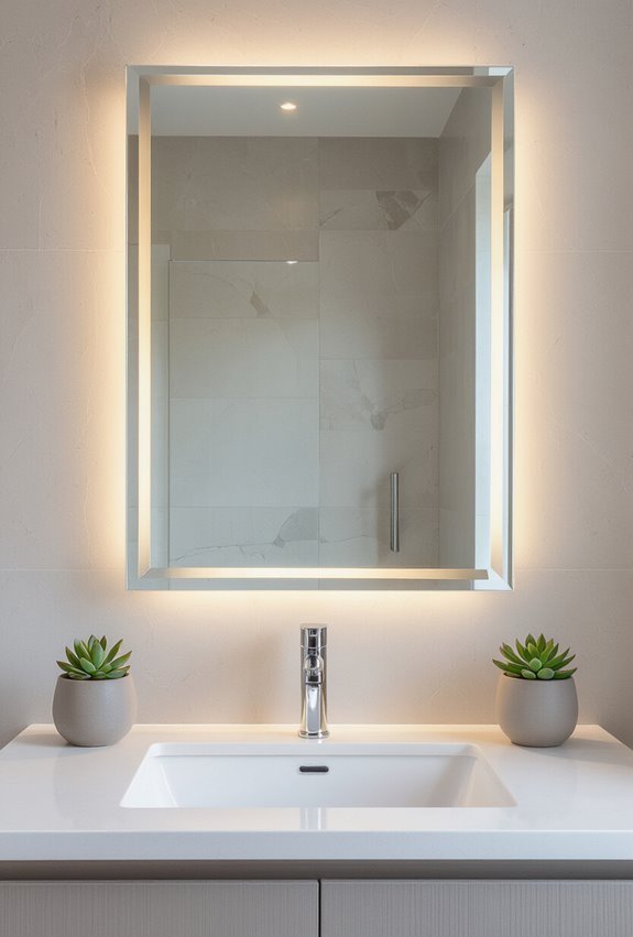 beveled frameless mirror elegance