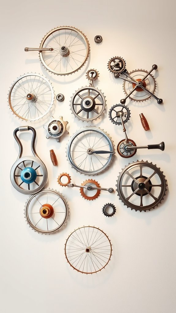bicycle parts art creations