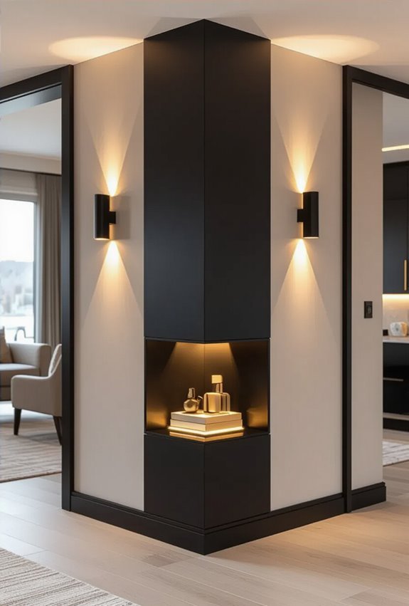 black and gold architectural accentuation