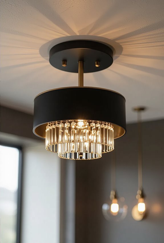 black and gold elegant ceiling focal