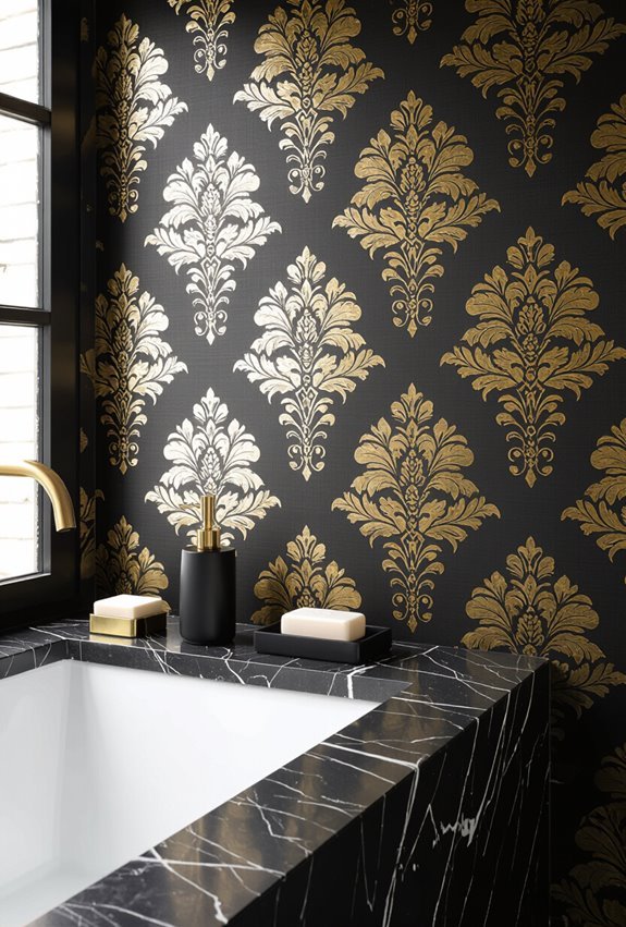 black and gold patterned balance