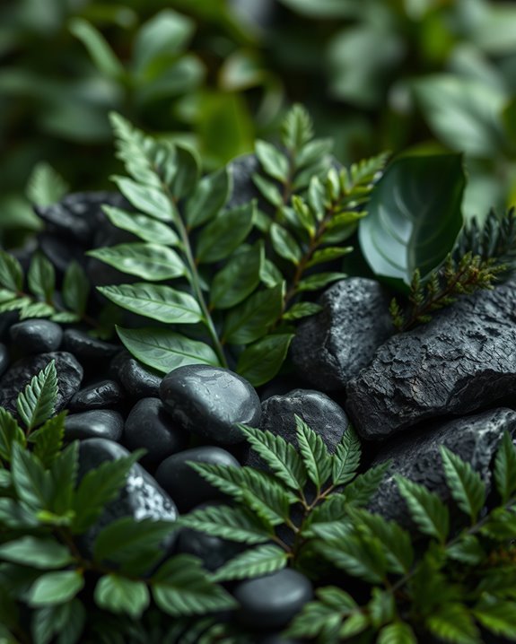 black and green collages