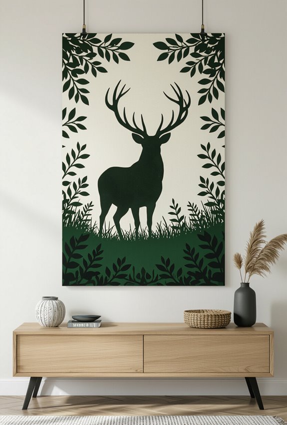 black and green wildlife silhouettes