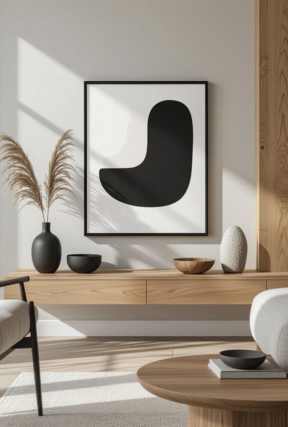 black and oak framed accents