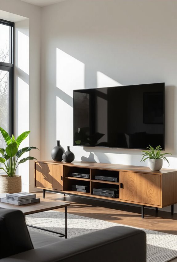 black and oak media centerpiece