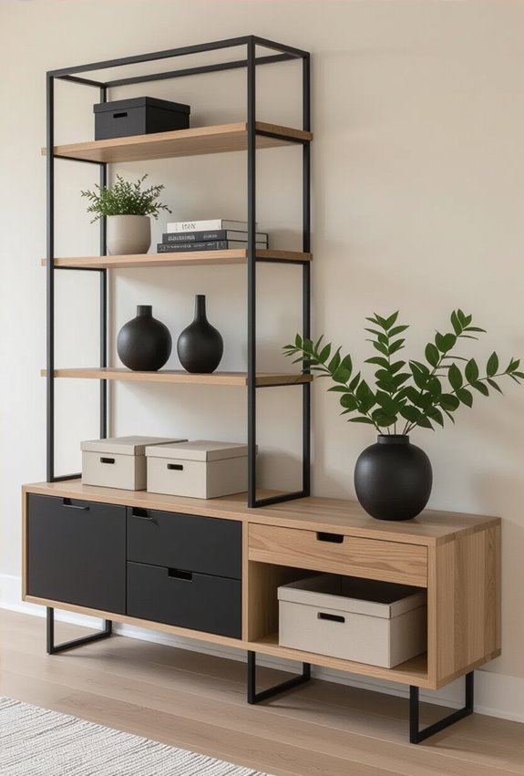 black and oak storage