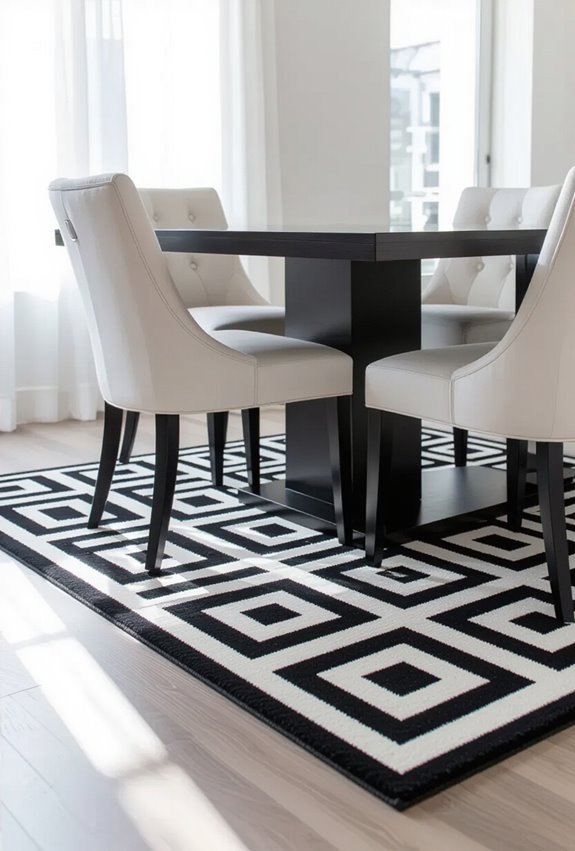 black and white dining anchor