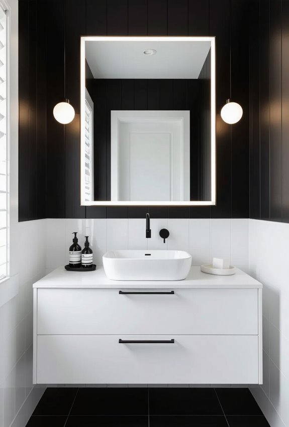 black and white layered panels
