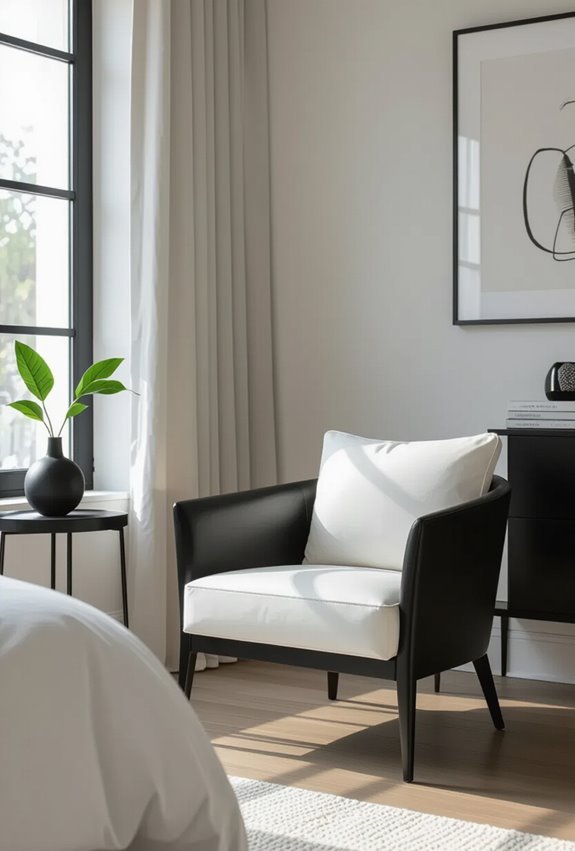 black and white velvet or leather