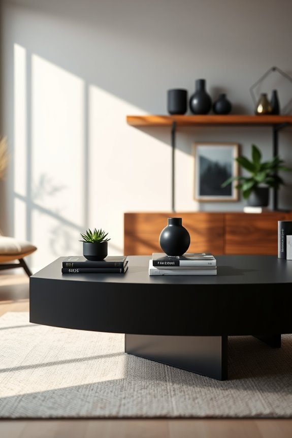 black and wood accents
