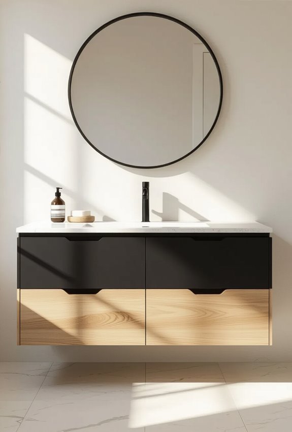 black and wood contrast