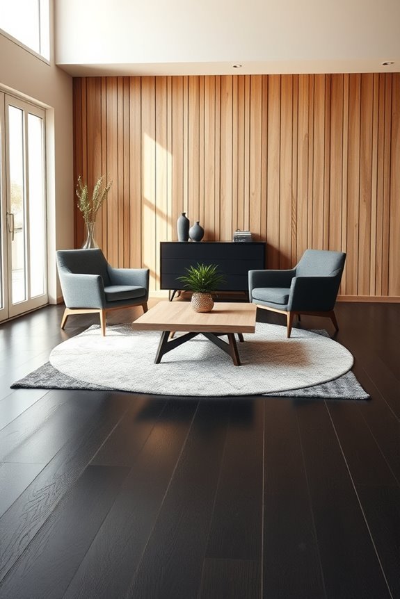 black and wood flooring